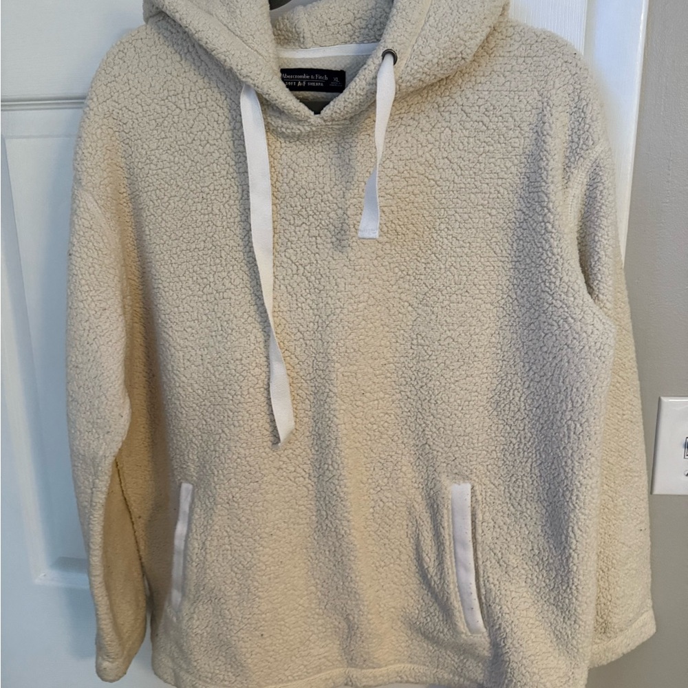Abercrombie & Fitch Cream Sherpa Hoodie